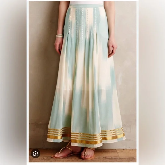 Anthropologie Floreat Far Seas Maxi Skirt - Picture 1 of 10